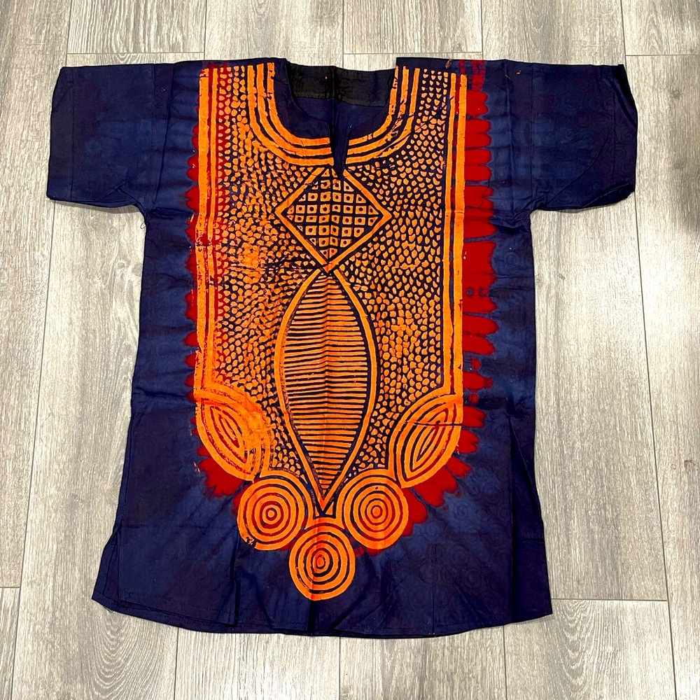 African Print Kaftan Caftan Top Unisex. Made in Nigeria. Kampala 
Unisex